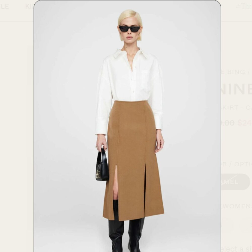 Anine Bing Lyn Skirt in Camel